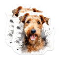 (2 Pack) Airedale Terrier Magnets - Watercolor Dog Decor - Pet Lover Collectibles - 5 Inches On Longest Side - Thick Durable Magnet - Made in USA - MAG28102