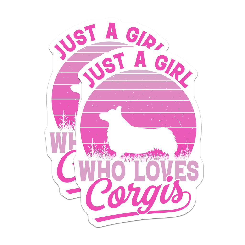 (2 Pack) Corgi Lover Magnets - Girl Who Loves Corgis - Pink Dog Breed Decor - 5" On Longest Side - Premium Magnet - for Cars, Refrigerators, Toolboxes, Lockers - Made in USA - MAG18739