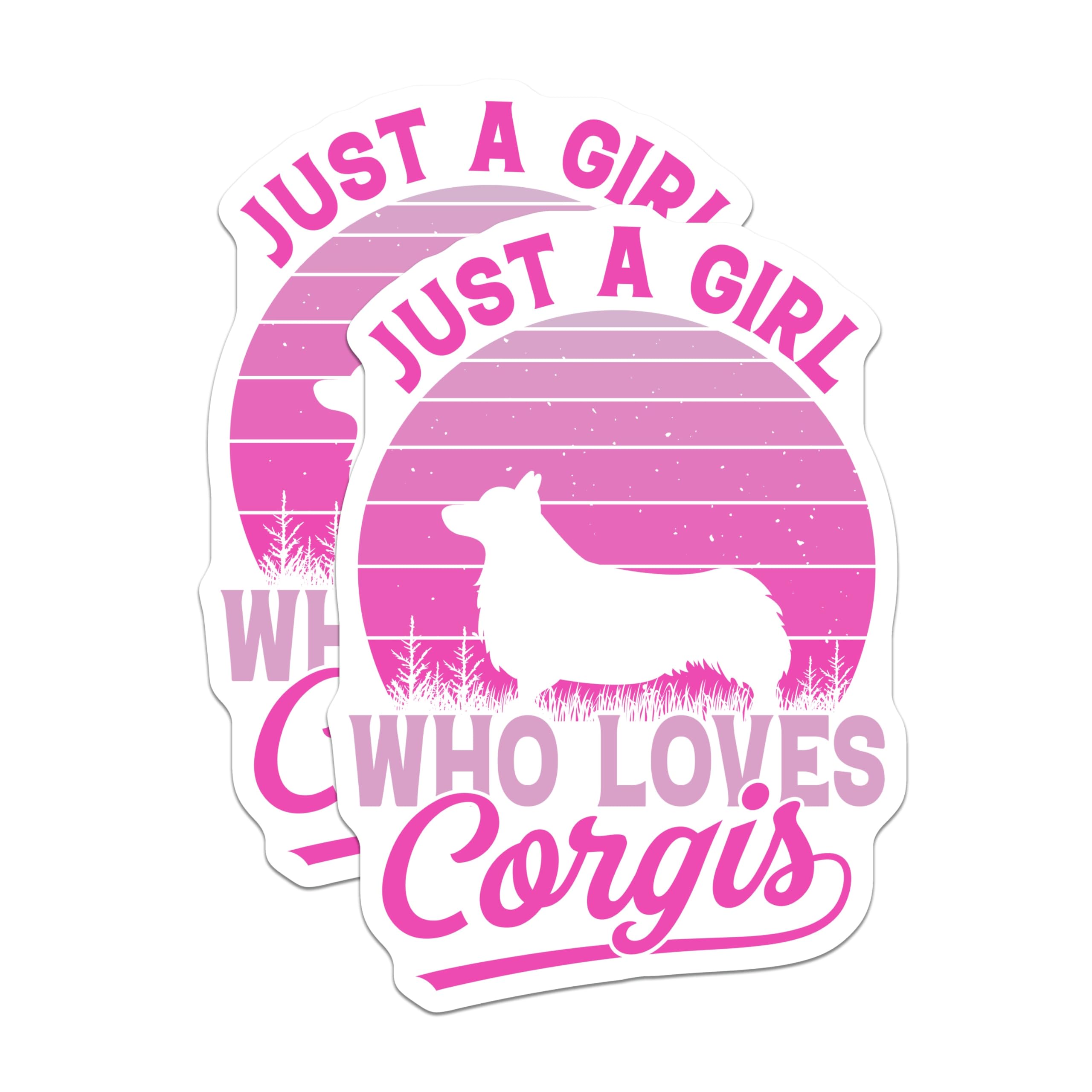 (2 Pack) Corgi Lover Magnets - Girl Who Loves Corgis - Pink Dog Breed Decor - 5" On Longest Side - Premium Magnet - for Cars, Refrigerators, Toolboxes, Lockers - Made in USA - MAG18739