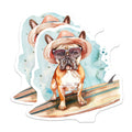 (2 Pack) French Bulldog Magnets - Surfer Frenchie Art - Beach Ocean Pet Lover Refrigerator Decor for Home - 5 Inches On Longest Side - Thick Durable Magnet - Made in USA - MAG39930