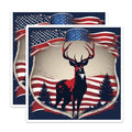 (2 Pack) American Flag Deer Magnets - Patriotic Wildlife Art - USA Hunting Decor - 5 Inches On Longest Side - Thick Durable Magnet - Made in USA - MAG19937