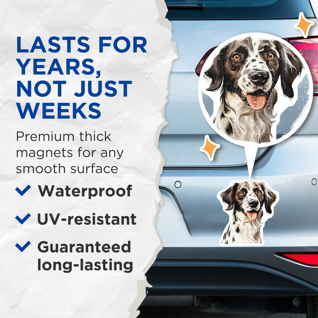 (2 Pack) Springer Spaniel Magnets - Happy Dog Art - Pet Lover Fridge Decor Collectible - 5 Inches On Longest Side - Thick Durable Magnet - Made in USA - MAG37254