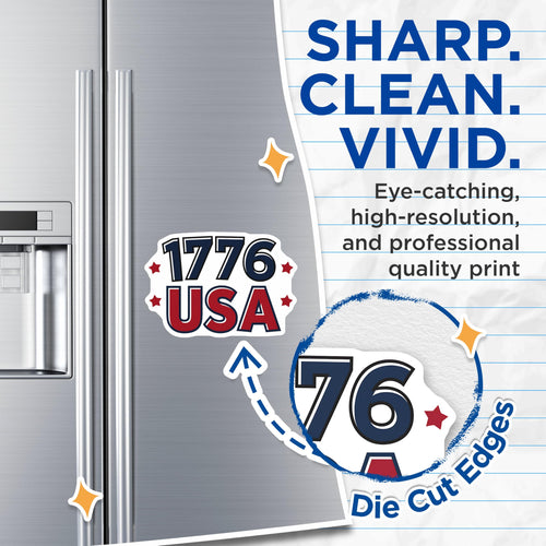(2 Pack) 1776 USA Magnets - Patriotic Fridge Magnets - Independence Day Magnets - American History Magnets - 5" On Longest Side - for Cars, Fridges, Toolboxes - Made in USA - MAG3884