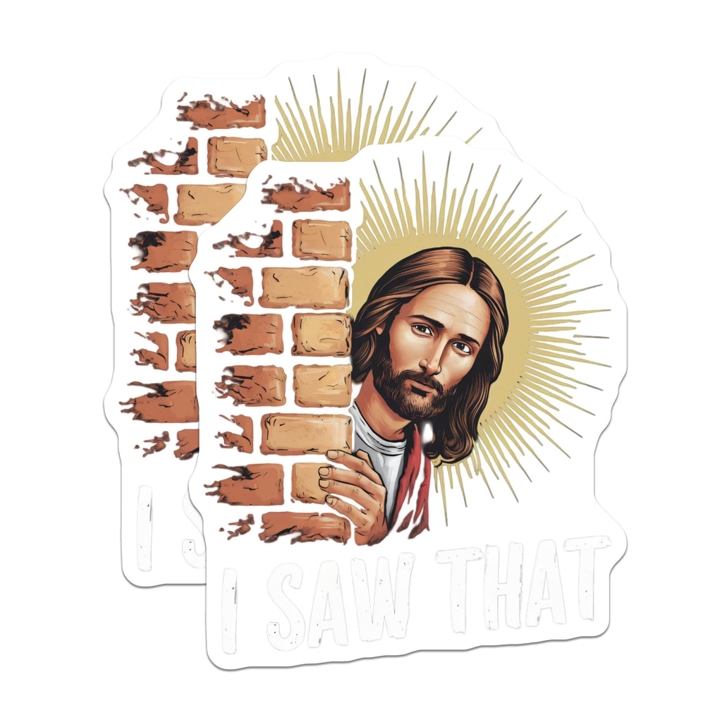 (2 Pack) Funny Jesus Magnets - I Saw that Christian Humor - Religious Meme Decor - Holy Watchful Eye - 5 Inches On Longest Side - Thick Durable Magnet - Made in USA - MAG25590
