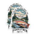 (2 Pack) Fishers of Men Magnets - Christian Fishing Art - Religious Outdoors Scene - Matt 4:19 Scripture - Rainbow Trout - 5 Inches On Longest Side - Thick Durable Magnet - Made in USA - MAG20951
