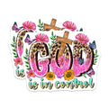 (2 Pack) God is in Control Magnets - Christian Faith Decor - Inspirational Leopard Print - 5 Inches On Longest Side - Thick Durable Magnet - Made in USA - MAG28688