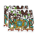 (2 Pack) Mama Made Magnets - Cowhide Leopard Print Sunflower - Turquoise Western Boho Decor - 5 Inches On Longest Side - Thick Durable Magnet - Made in USA - MAG24065