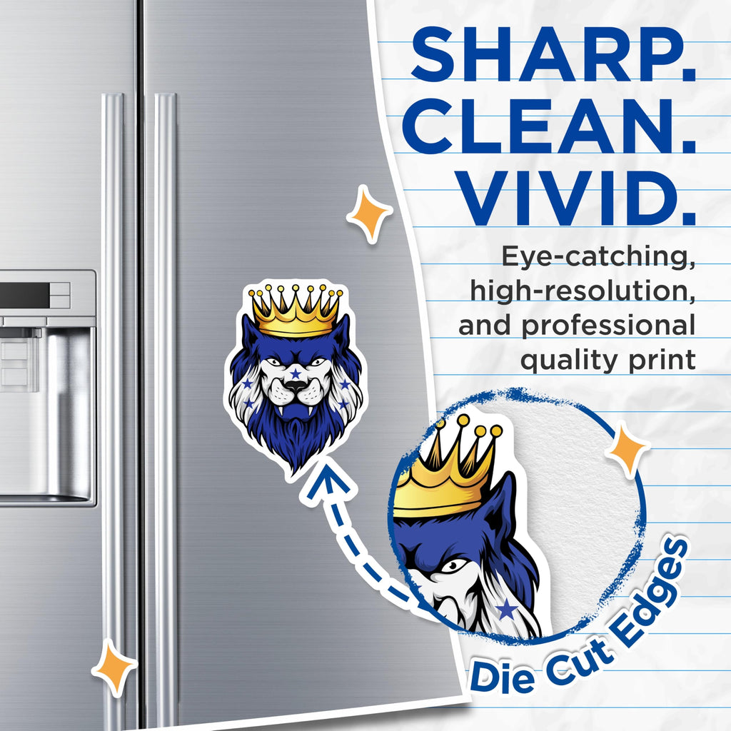 (2 Pack) Honduras Lion Crown Magnets - Honduran Pride Decor - Flag Lion Magnets - 5" On Longest Side - Premium Magnet - for Cars, Refrigerators, Toolboxes, Lockers - Made in USA - MAG18216