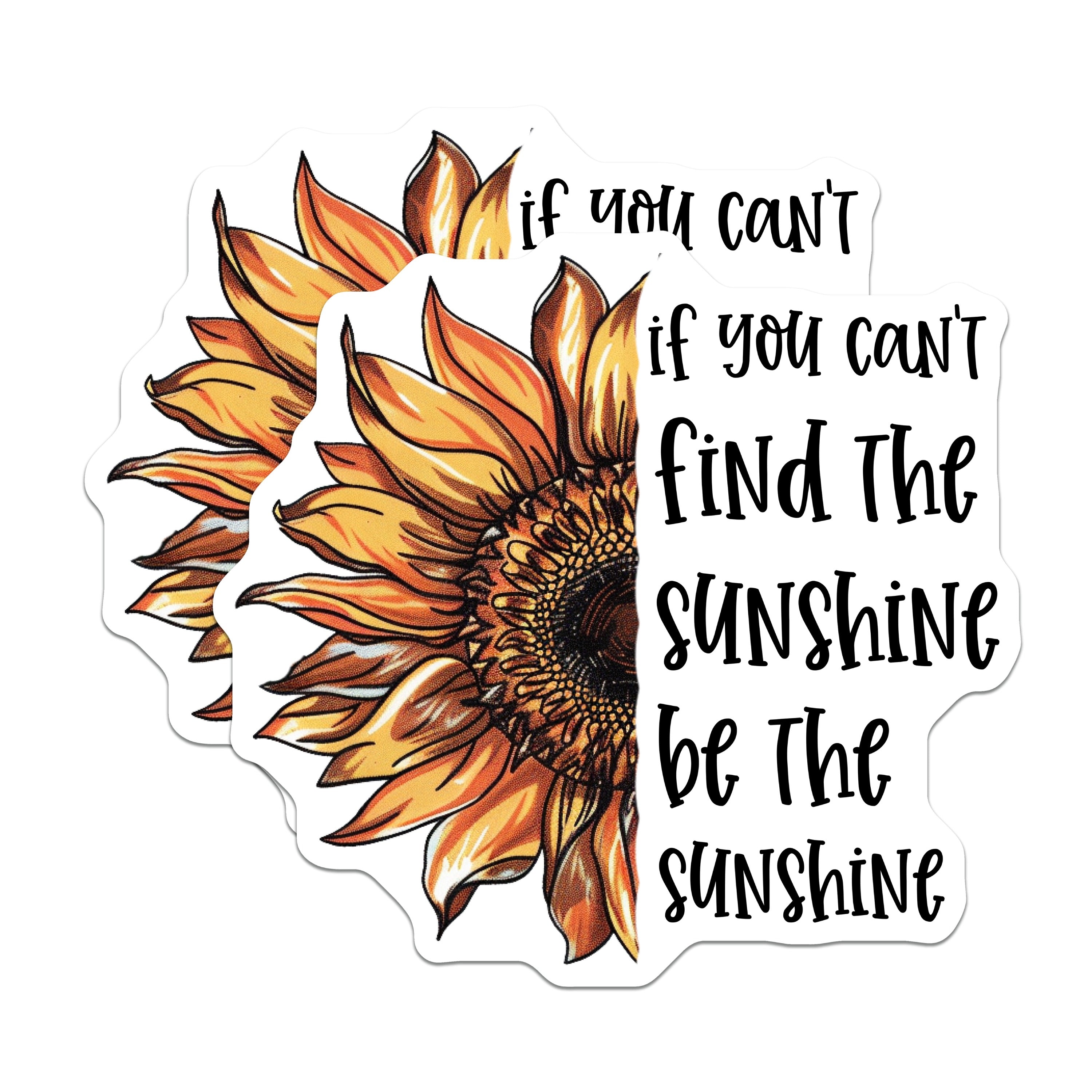 (2 Pack) Sunshine Sunflower Magnets - Inspirational Quote - Refrigerator Locker Decor - Daily Positivity Motto for Friends Family - 5" - Thick Durable Magnet - Made in USA - MAG39641
