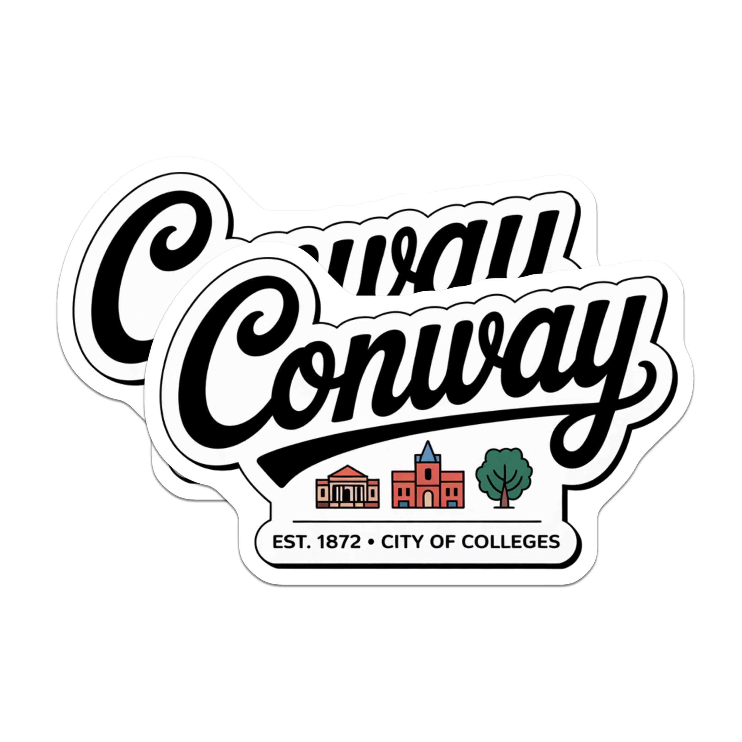 (2 Pack) Conway Arkansas Magnets - City of Colleges - Souvenir Fridge Decor - 5" On Longest Side - Premium Magnet - for Cars, Refrigerators, Toolboxes, Lockers - Made in USA - MAG18948