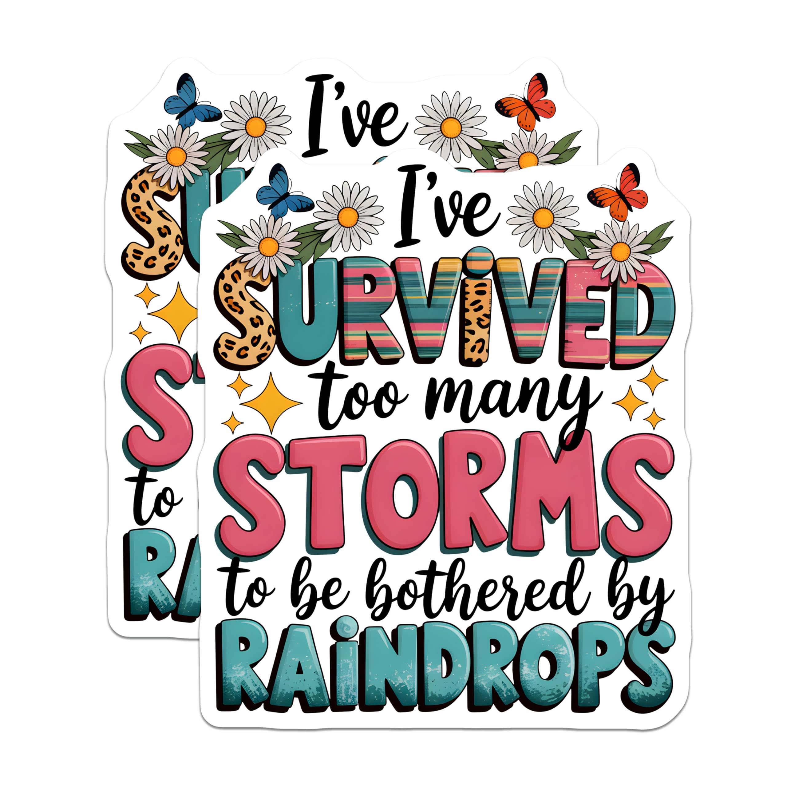 (2 Pack) Resilience Quote Magnets - Empowering Saying - Survivor Boho Floral Decor - 5 Inches On Longest Side - Thick Durable Magnet - Made in USA - MAG24820