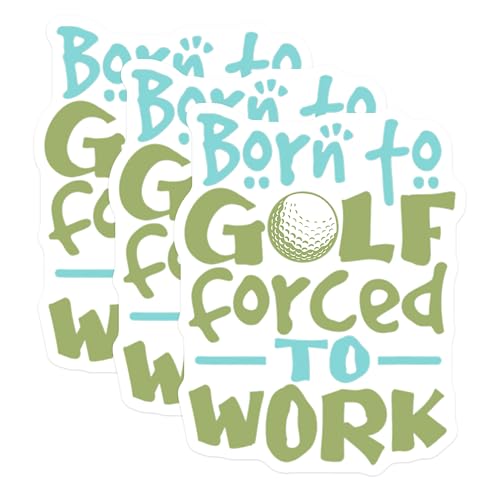 (3 Pack) Golf Decals - Funny Golfer - Born to Golf Decal - 3 Inches On Longest Side - Easy Peel & Apply - Made in USA - 3MCS2455