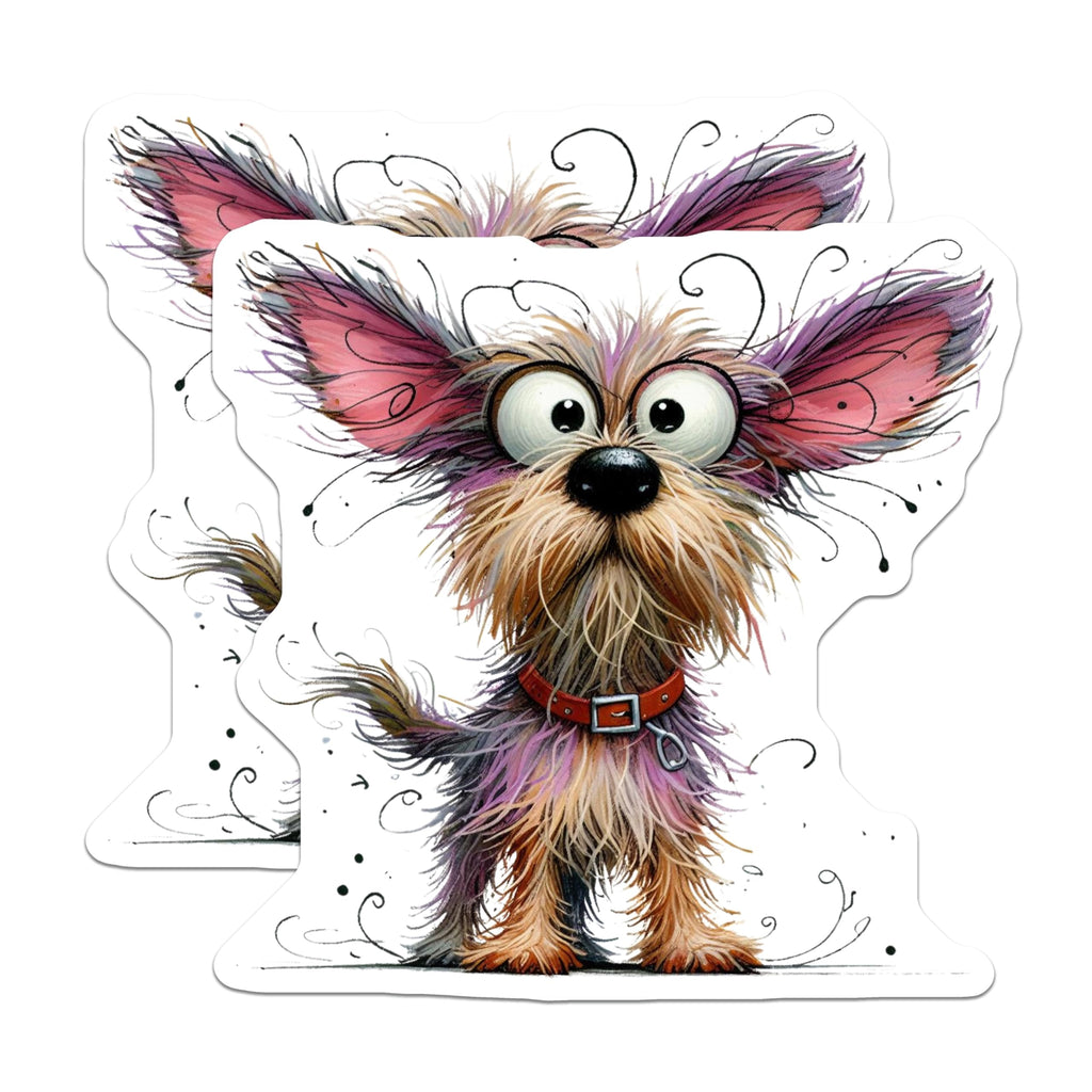 (2 Pack) Scruffy Dog Magnets - Whimsical Pet Decor - Dog Lover Kitchen Decor - Fun Refrigerator Art - Animal Lovers - 5 Inches On Longest Side - Thick Durable Magnet - Made in USA - MAG25499