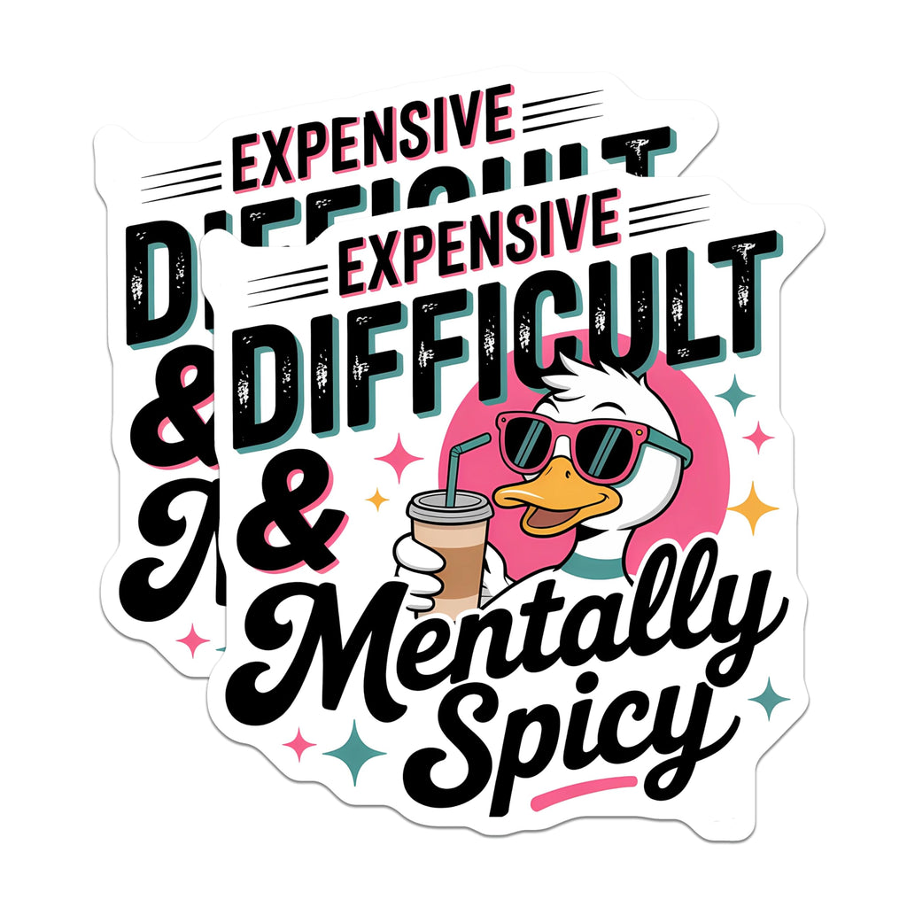 (2 Pack) Difficult Duck Magnets - Mentally Spicy - Expensive Duck with Sunglasses Magnets - 5" On Longest Side - Premium Magnet - for Cars, Refrigerators, Toolboxes, Lockers - Made in USA - MAG17078
