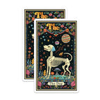(2 Pack) The Dog Skeleton Stickers - Colorful Dog Skeleton Art Sticker - Whimsical Dog Skeleton Illustration - 5" On Longest Side - Sticks to Smooth Flat Surfaces - Made in USA - BMCS3666