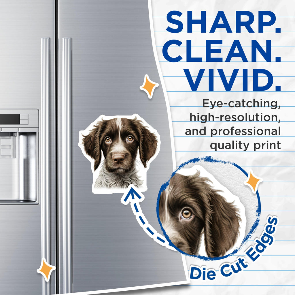 (2 Pack) Wirehaired Dog Magnets - Adorable Puppy Pet Lover Home Decor - Scruffy Brown White Dog Refrigerator Magnets - 5 Inches On Longest Side - Thick Durable Magnet - Made in USA - MAG23675