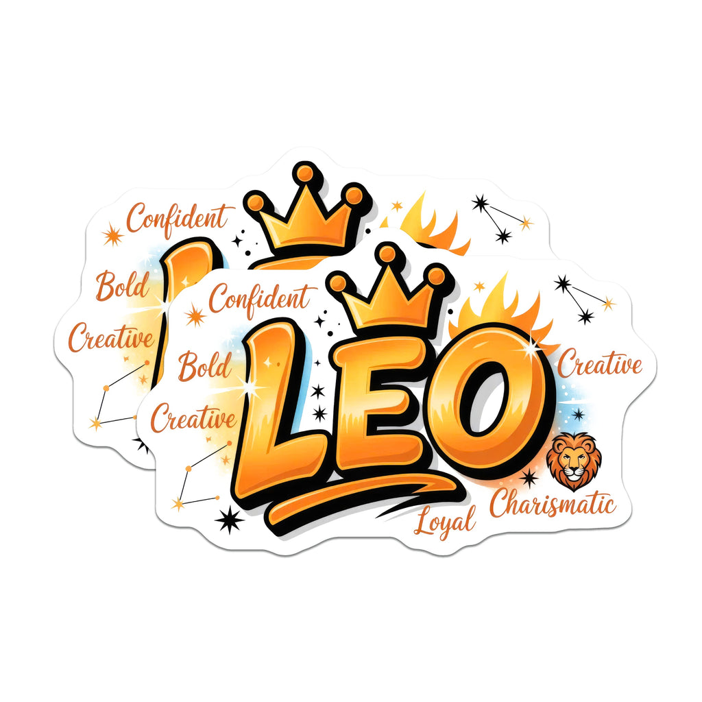 (2 Pack) Leo Zodiac Sign Magnets - Astrology Horoscope - Confident Bold Creative Lion Pride Decor - 5 Inches On Longest Side - Thick Durable Magnet - Made in USA - MAG36946