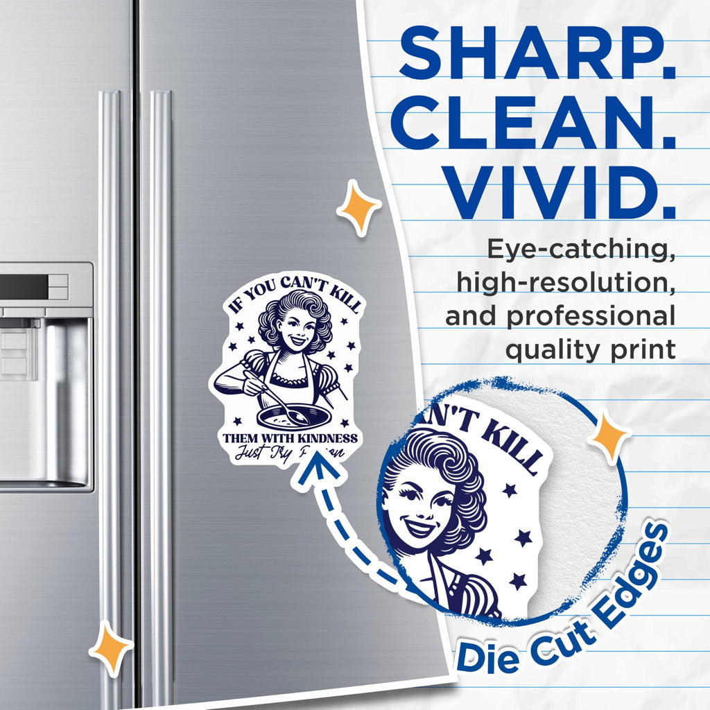 (2 Pack) Retro Housewife Magnets - Funny Kitchen Decor - Sarcastic Magnet - 5" On Longest Side - Premium Magnet - for Cars, Refrigerators, Toolboxes, Lockers - Made in USA - MAG15940