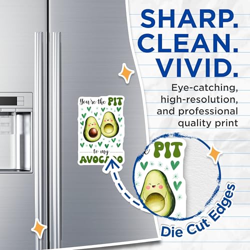 (2 Pack) Avocado Love Magnets Magnets - Cute Avocados - 5" On Longest Side - Made in USA - Sticks to Refrigerators & Metal Surfaces - MAG8378