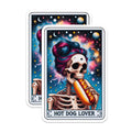 (2 Pack) Hot Dog Lover Stickers - Skeleton Stickers - Cosmic Art Stickers - 5" On Longest Side - Sticks to Smooth Flat Surfaces - Made in USA - BMCS5070