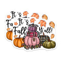 (2 Pack) Fall Yall Magnets - Autumn Pumpkin Decor - Farmhouse Refrigerator Art - Seasonal Home Accent - Thanksgiving Decor - 5 Inches On Longest Side - Thick Durable Magnet - Made in USA - MAG29886