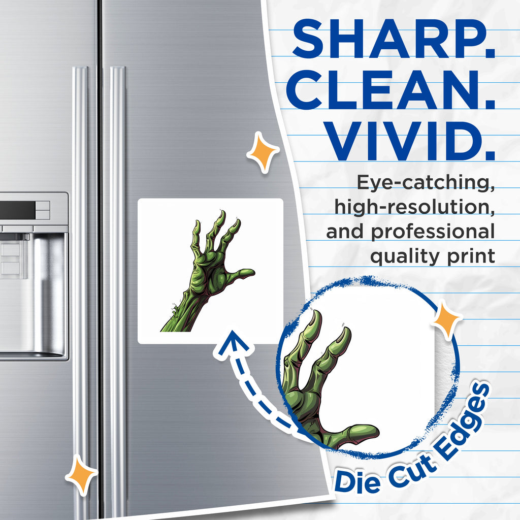 (2 Pack) Zombie Hand Magnets - Spooky Horror Decor - Halloween Fridge Accessory - 5 Inches On Longest Side - Thick Durable Magnet - Made in USA - MAG39379