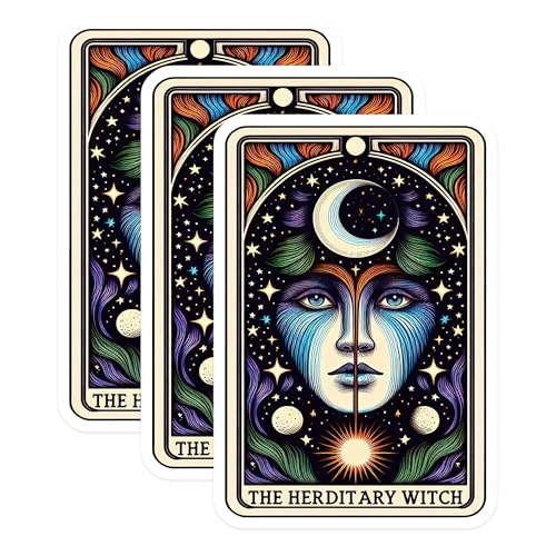 (3 Pack) Hereditary Witch Decals - Tarot Card Stickers - Laptop Decals - 3 Inches On Longest Side - Easy Peel & Apply - Made in USA - 3MCS4197