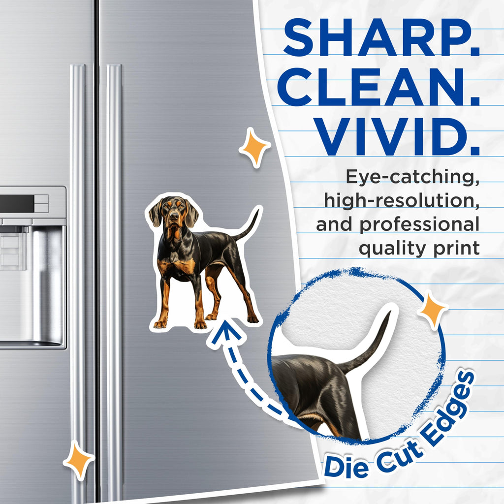 (2 Pack) Elegant Black and Tan Hound Magnets - Majestic Doberman Pinscher Dog Art - Pet Lover Refrigerator Locker Decor - 5 Inches On Longest Side - Thick Durable Magnet - Made in USA - MAG24070