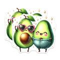 (2 Pack) Cute Avocado Magnets - Kawaii Food Decor - Fridge Accessory for Couples - 5 Inches On Longest Side - Thick Durable Magnet - Made in USA - MAG39362