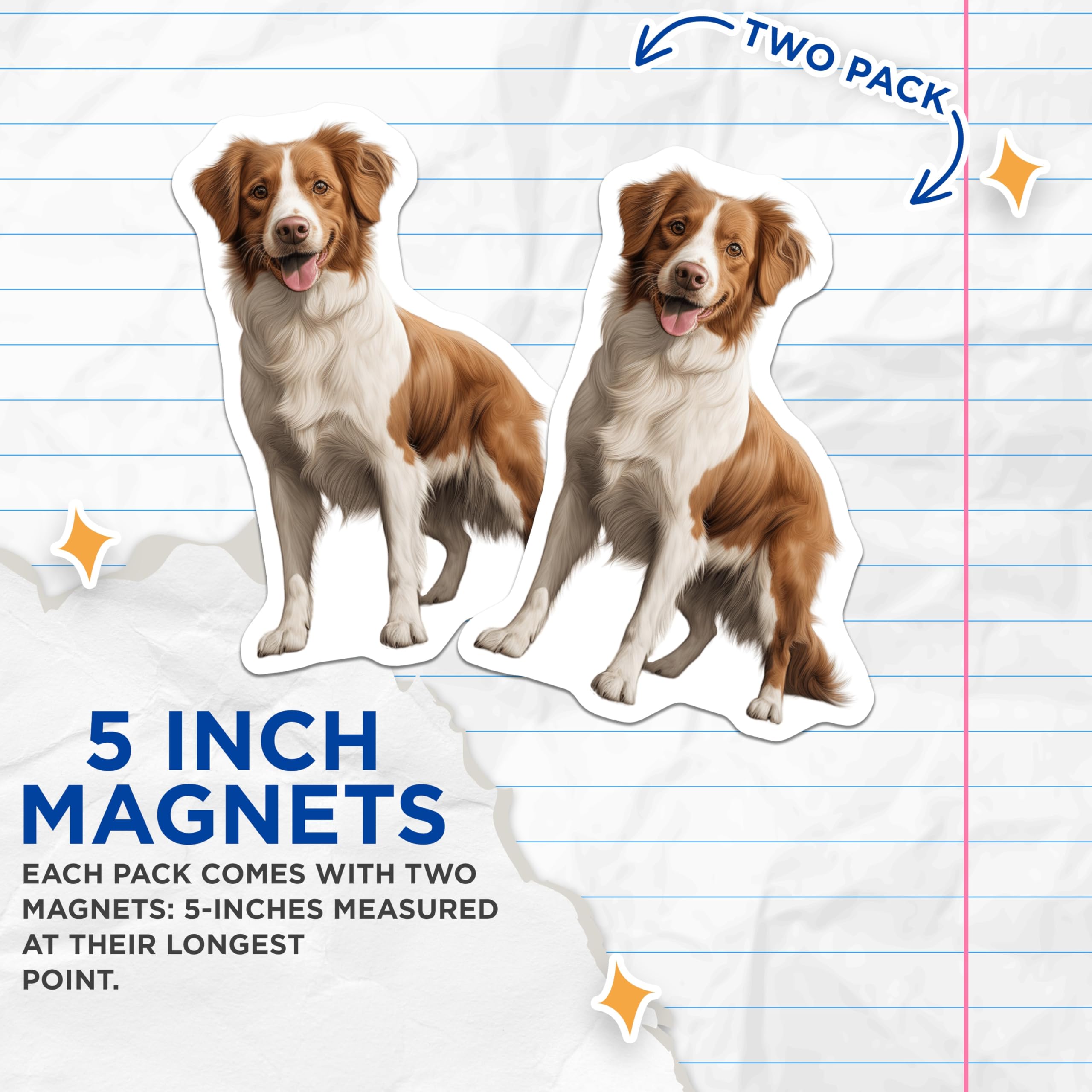 (2 Pack) Smiling Dog Portrait Magnets - Pet Lover Home Decor - Dog Mom Fridge Magnets for Pet Parent - 5 Inches On Longest Side - Thick Durable Magnet - Made in USA - MAG28240