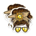 (2 Pack) Softball Sunflower Stickers - Cool Headband - Yellow Sunglasses - 5" On Longest Side - Sticks to Smooth Flat Surfaces - Made in USA - BMCS6193