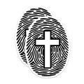 (2 Pack) Christian Cross Magnets - Fingerprint Faith Decor - Spiritual Affirmation Refrigerator Locker Display - 5 Inches On Longest Side - Thick Durable Magnet - Made in USA - MAG37186