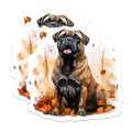 (2 Pack) Bullmastiff Dog Magnets - Autumn Fall Decor - Pet Lover Refrigerator Decor - 5 Inches On Longest Side - Thick Durable Magnet - Made in USA - MAG27700