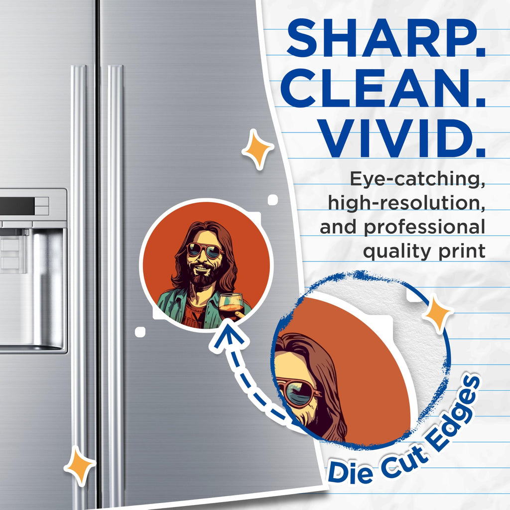 (2 Pack) The Dude Magnets Big Lebowski Fan - Abide Movie Lover Refrigerator - Retro Pop Culture Bar Decor - 5 Inches On Longest Side - Thick Durable Magnet - Made in USA - MAG30445