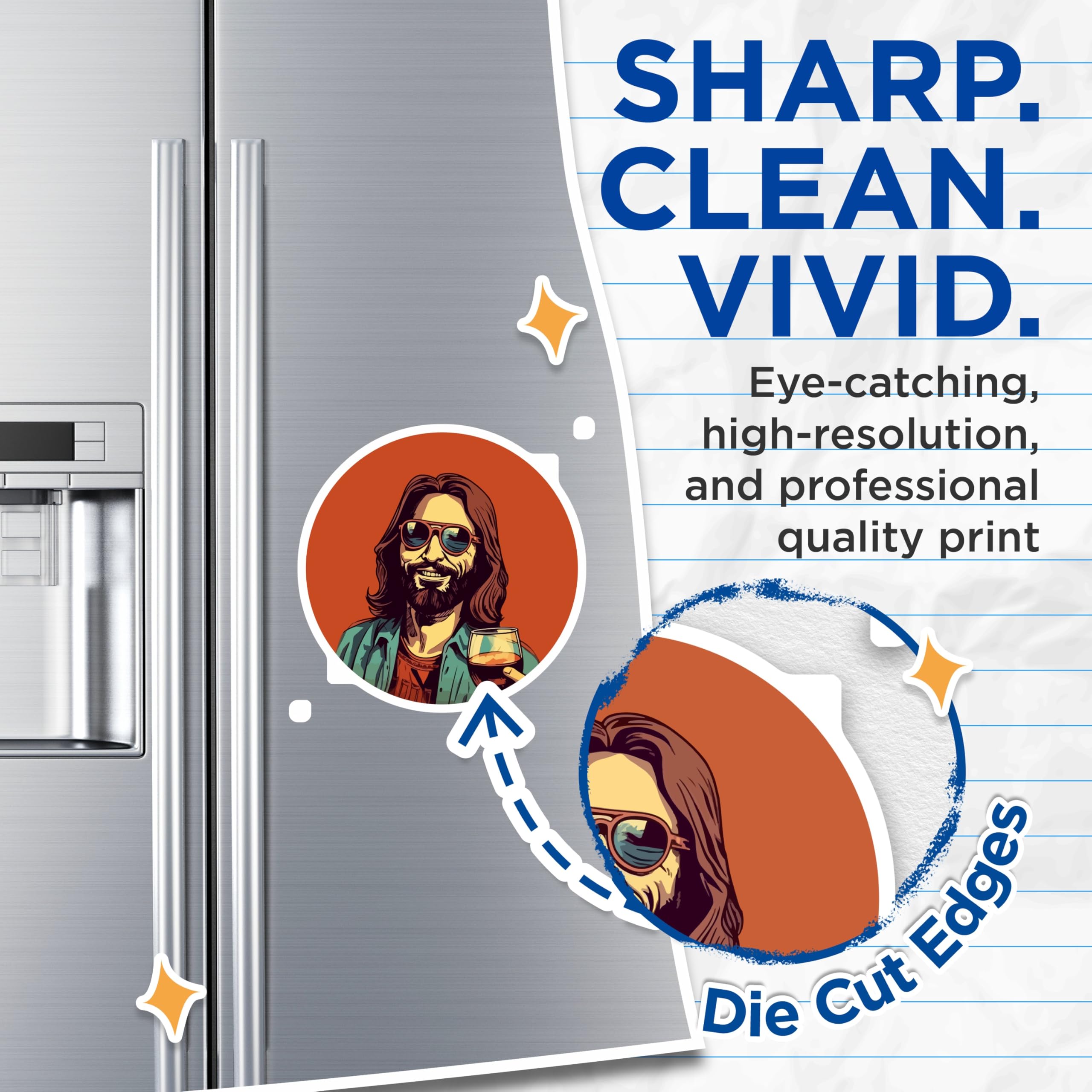 (2 Pack) The Dude Magnets Big Lebowski Fan - Abide Movie Lover Refrigerator - Retro Pop Culture Bar Decor - 5 Inches On Longest Side - Thick Durable Magnet - Made in USA - MAG30445