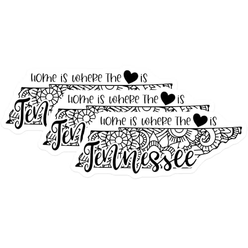 (3 Pack) Tennessee Decals - Home State - Laptop Decal - State Pride - Nashville Decals - 3 Inches On Longest Side - Easy Peel & Apply - Made in USA - 3MCS7856