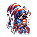 (2 Pack) Skeleton USA Magnets - Patriotic Skull - American Flag Art - 5" On Longest Side - for Cars, Fridges, Toolboxes - Made in USA - MAG7919