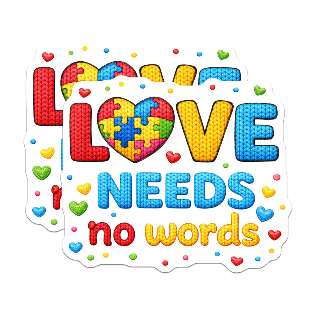 (2 Pack) Autism Awareness Magnets - Vibrant Puzzle Heart Love Message - Neurodiversity Acceptance Refrigerator Decor - 5 Inches On Longest Side - Thick Durable Magnet - Made in USA - MAG21098