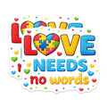 (2 Pack) Autism Awareness Magnets - Vibrant Puzzle Heart Love Message - Neurodiversity Acceptance Refrigerator Decor - 5 Inches On Longest Side - Thick Durable Magnet - Made in USA - MAG21098