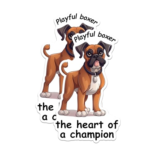 (2 Packs) Playful Boxer Heart of The Champion Magnets - Boxer Dog Breed Magnets - 5 Inches On Longest Side - Premium Magnet - for Fridges, Toolboxes, Cars - Made in USA - MAG2392