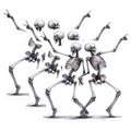 (3 Pack) Dancing Skeletons Decals - Halloween Skeleton Stickers - Funny Bone Decals- 3 Inches On Longest Side - Easy Peel & Apply - Made in USA - 3MCS5754