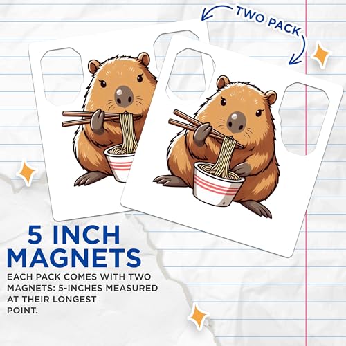 (2 Pack) Cute Animal Magnet - Fun Kitchen Decor - 5" On Longest Side - Sticks to Smooth Flat Surfaces - Made in USA - MAG9913