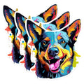 (3 Pack) Australian Cattle Dog Decals - Colorful Heeler Decal - Laptop Decals - 3 Inches On Longest Side - Easy Peel & Apply - Made in USA - 3MCS0631