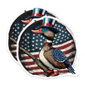 (2 Pack) Patriotic Duck Magnets - American Flag Hunter Wildlife - Uncle Sam Hat Decal - USA Theme Refrigerator Accent - 5 Inches On Longest Side - Thick Durable Magnet - Made in USA - MAG21820