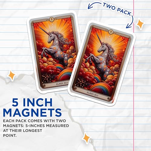 (2 Pack) Rainbow Art Magnet - 5" On Longest Side - Sticks to Smooth Flat Surfaces - Made in USA - MAG10120