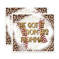 (2 Pack) He Got It from His Momma Magnets - Baseball Momma Leopard Print Decor - Game Day Sports Fan Accent - 5 Inches On Longest Side - Thick Durable Magnet - Made in USA - MAG29546