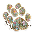 (2 Pack) Dog Mama Magnets - Floral Paw Print - Boho Pet Lover Aesthetic - 5 Inches On Longest Side - Thick Durable Magnet - Made in USA - MAG22182