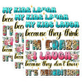 (3 Pack) My Kids Laugh Decals - Crazy Hereditary - Funny Family Decals - 3 Inches On Longest Side - Easy Peel & Apply - Made in USA - 3MCS7235