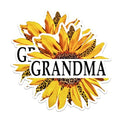 (2 Pack) Grandma Sunflower Magnets - Floral Sunflower Grandma Magnets - Decorative Grandma Fridge Magnets- 5" On Longest Side - for Fridges, Toolboxes, Cars - Made in USA - MAG2949