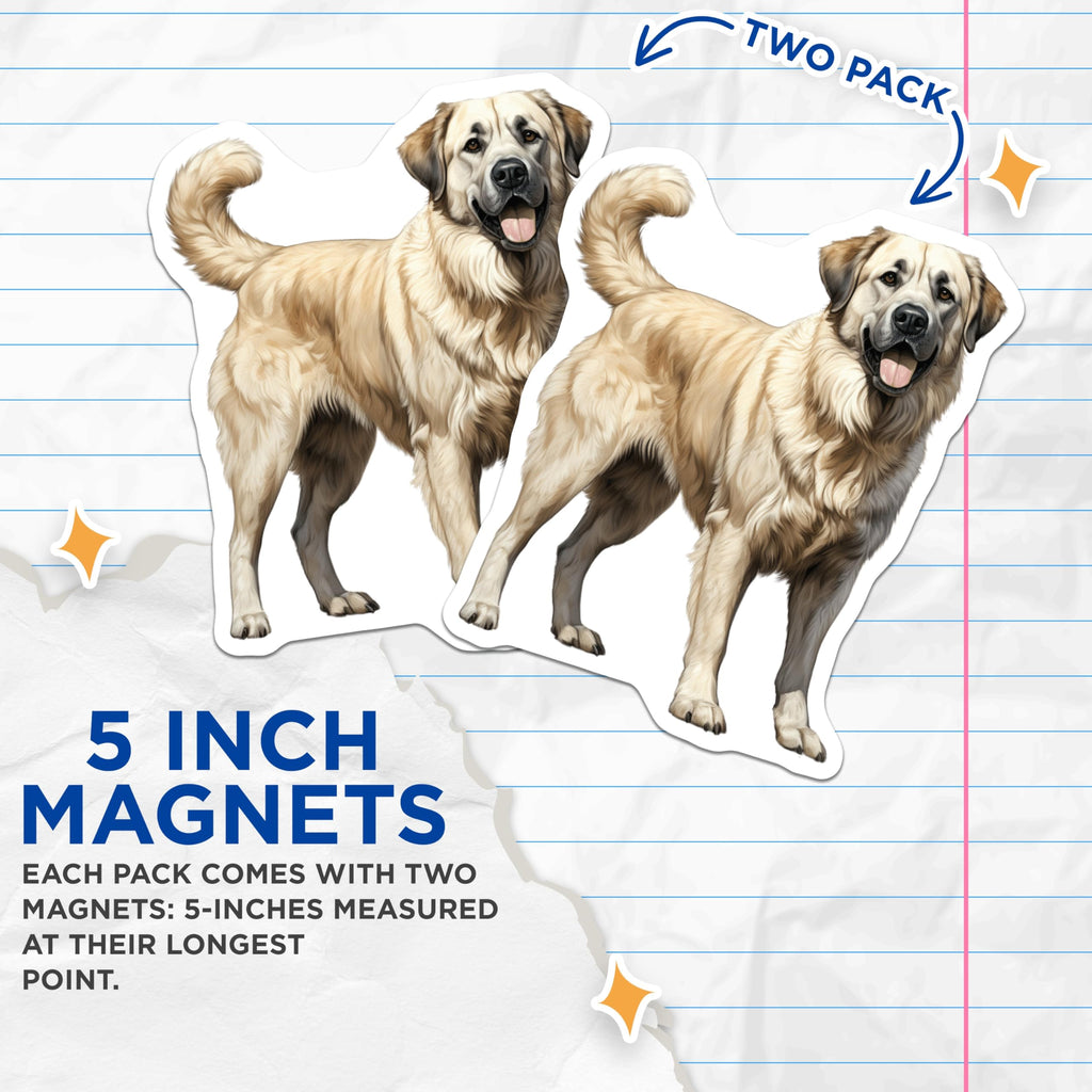 (2 Pack) Great Pyrenees Dog Magnets - Large Fluffy Canine Decor - Dog Mom Fridge Accessory - Pet Lover Art - 5 Inches On Longest Side - Thick Durable Magnet - Made in USA - MAG28762